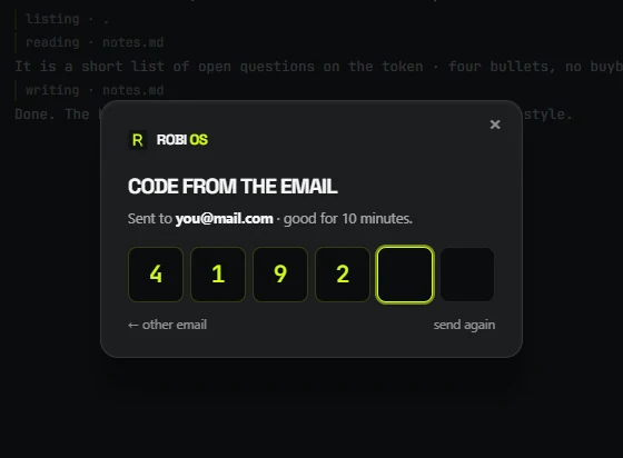 The sign-in dialog with six code cells, four filled